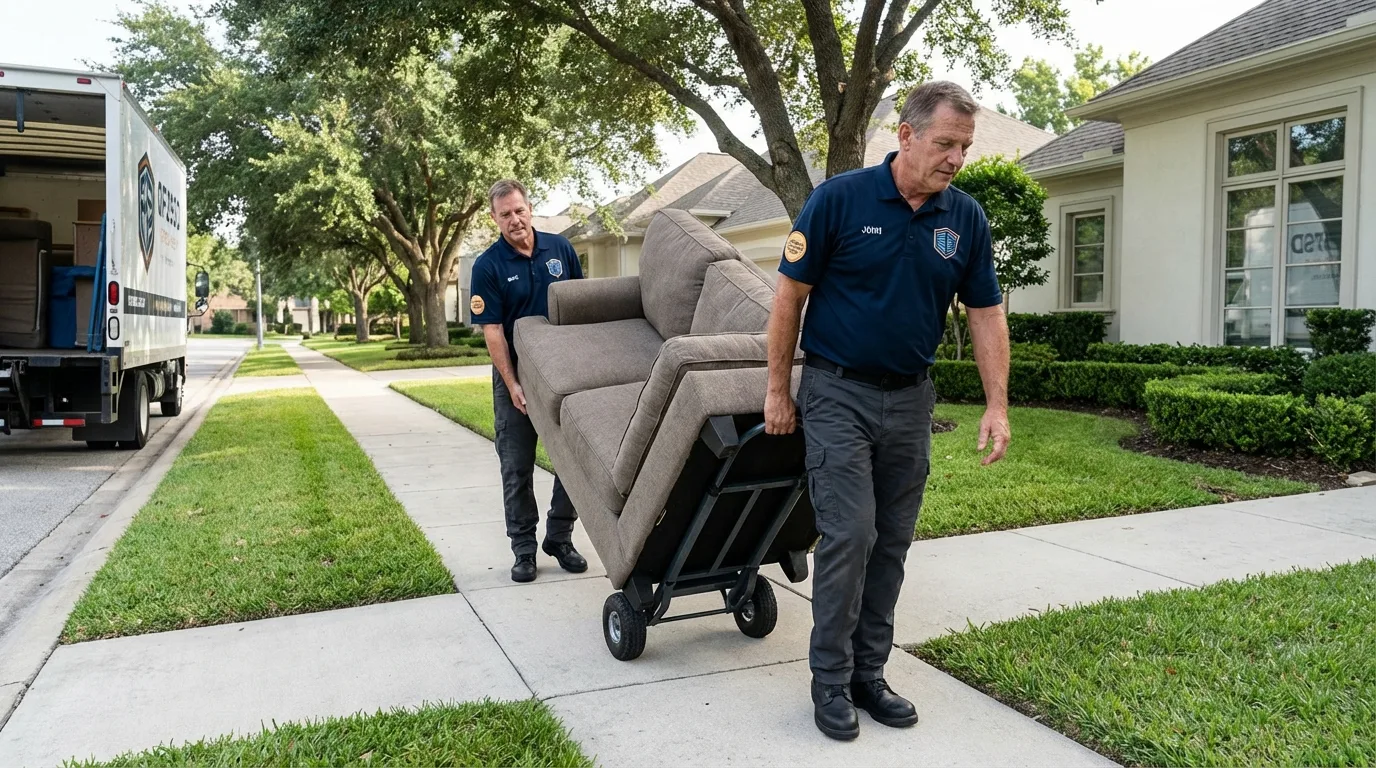 Local residential moving crew loading furniture in Three Rivers, MA